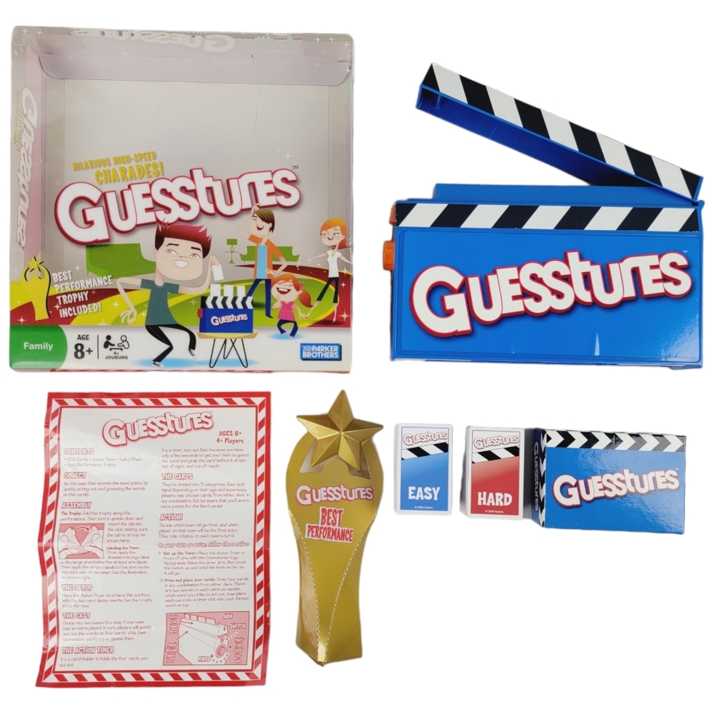 Parker Brothers Guesstures Hilarious High-Speed Charades Family Game Hasbro 2008